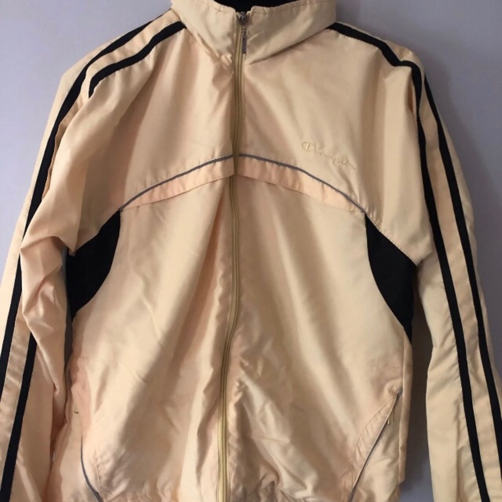Pale yellow champion windbreaker